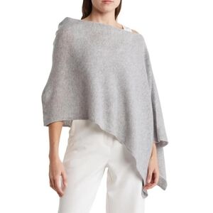 Cynthia Rowley Cashmere Grey Sweater Poncho One Size Fits All, MSRP $300